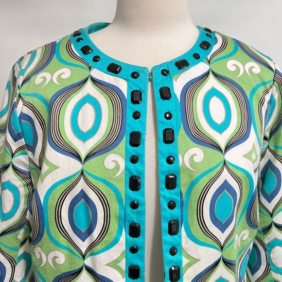 Silkland blazer jacket petite retro boho colorful lightweight may be a size M-L - Picture 5 of 12